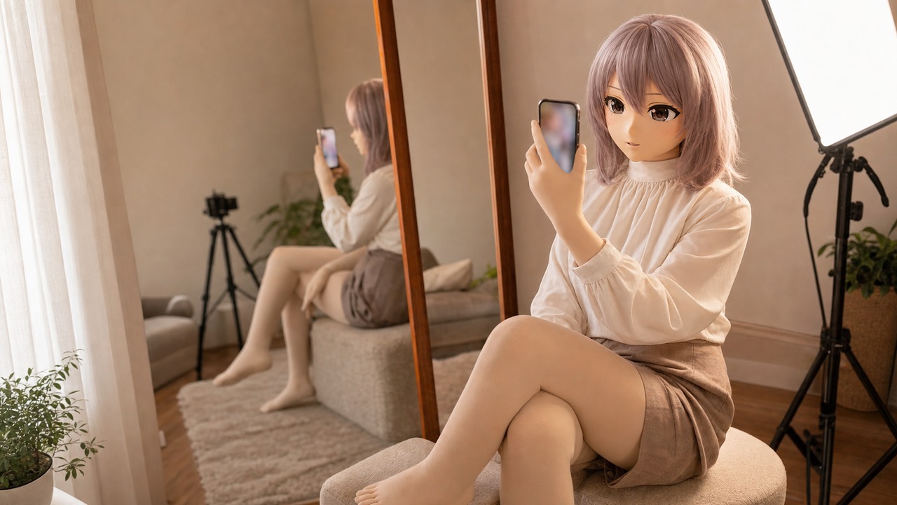 原创示意的 Kig 皮返图读片桌面，去源化照片卡、放大镜、头壳脖颈参考和布料色卡构成杂志编辑台场景；非平台截图、非店铺实物或买家返图