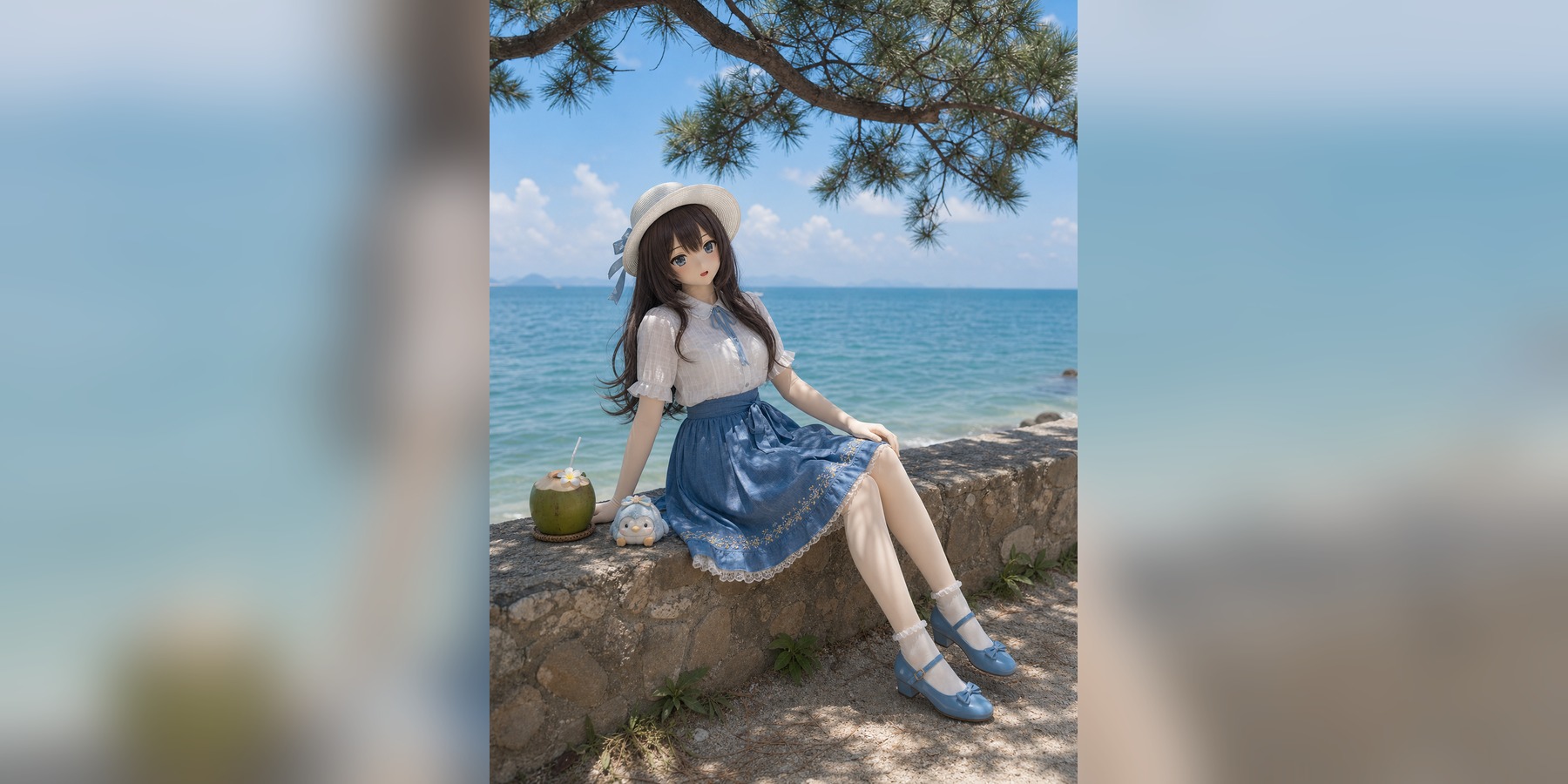原创 Kig/animegao 表演者在海边旅行场景中呈现泛二次元推活氛围